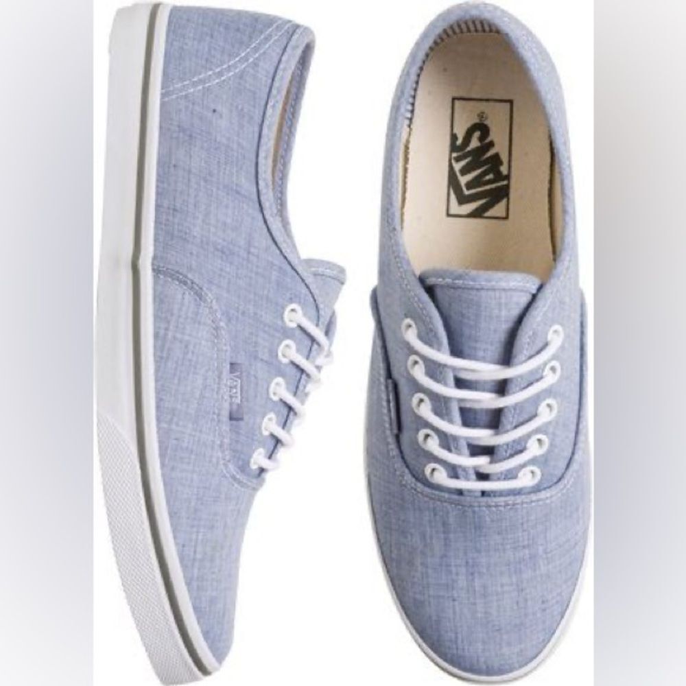 Vans Authentic Lo Pro Light Blue Chambray Denim Sneakers - Big Kids Size 5